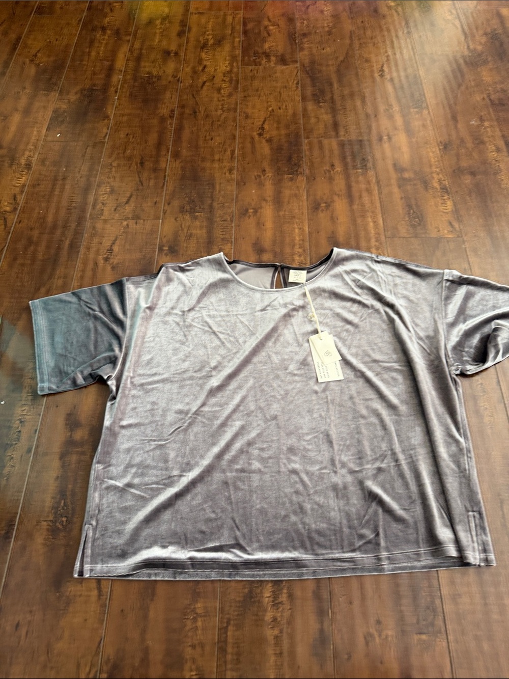 Matilda Jane (Good Hart) Silver-Gray Velvet Top